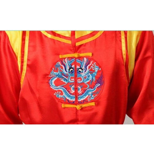 Chinese folk dance costumes for men male lion dragon drummer dance dresses gold red stage performance clothes